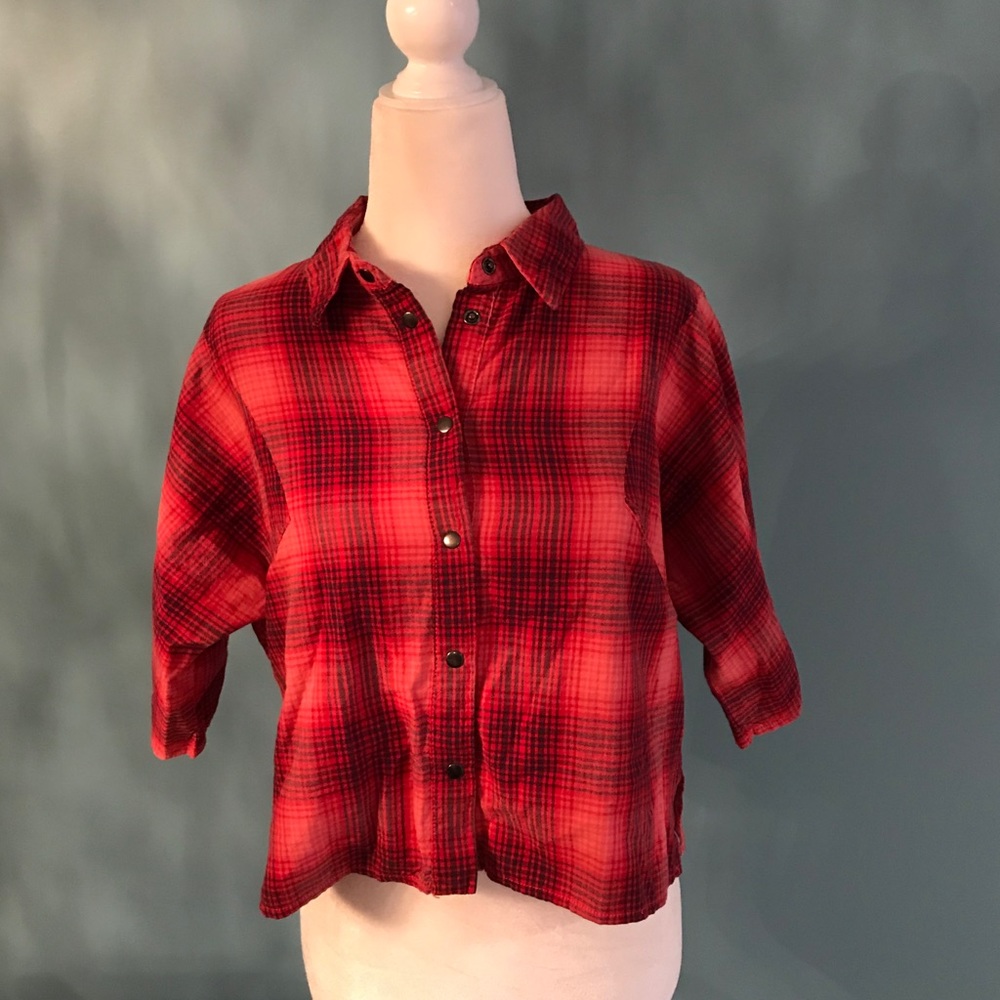 🍒Topshop Cropped Flannel